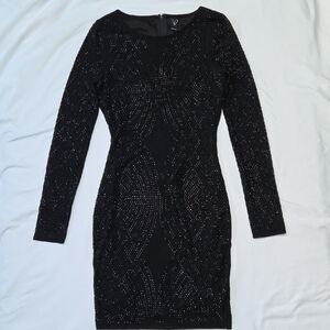 Elegant Black Beaded Dress